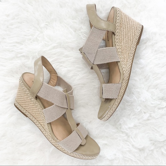Lucky Brand Beige Espadrille Straw Wedges - Picture 5 of 6